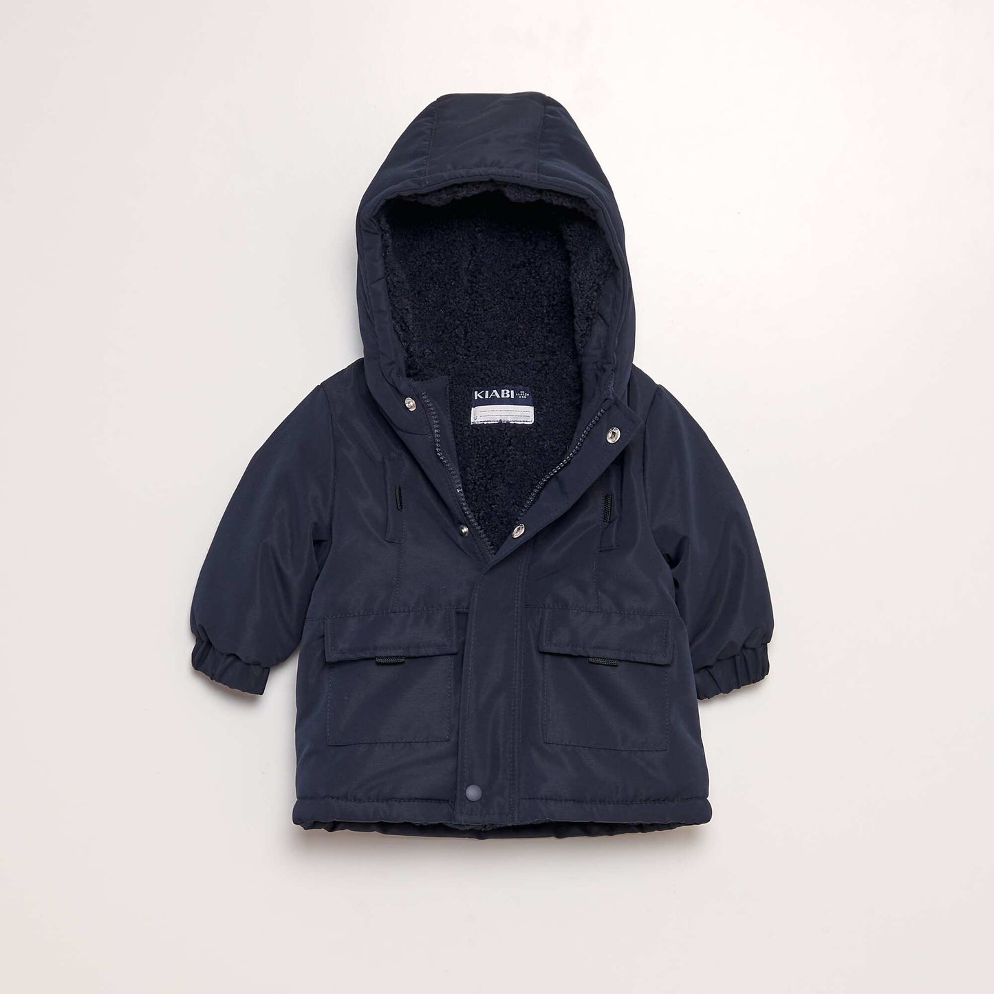 Parka chaude capuche Bleu marine