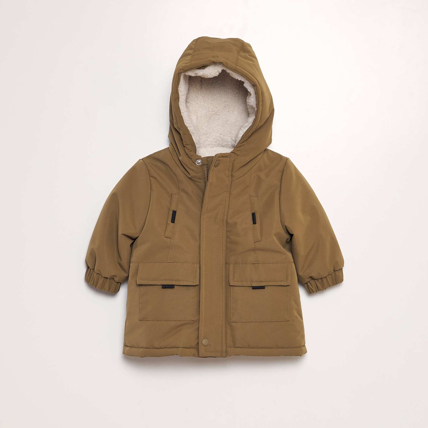 Parka chaude capuche Marron