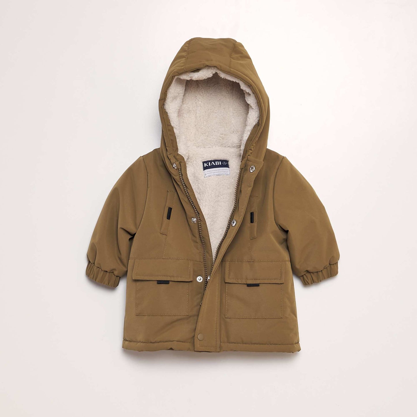 Parka chaude capuche Marron