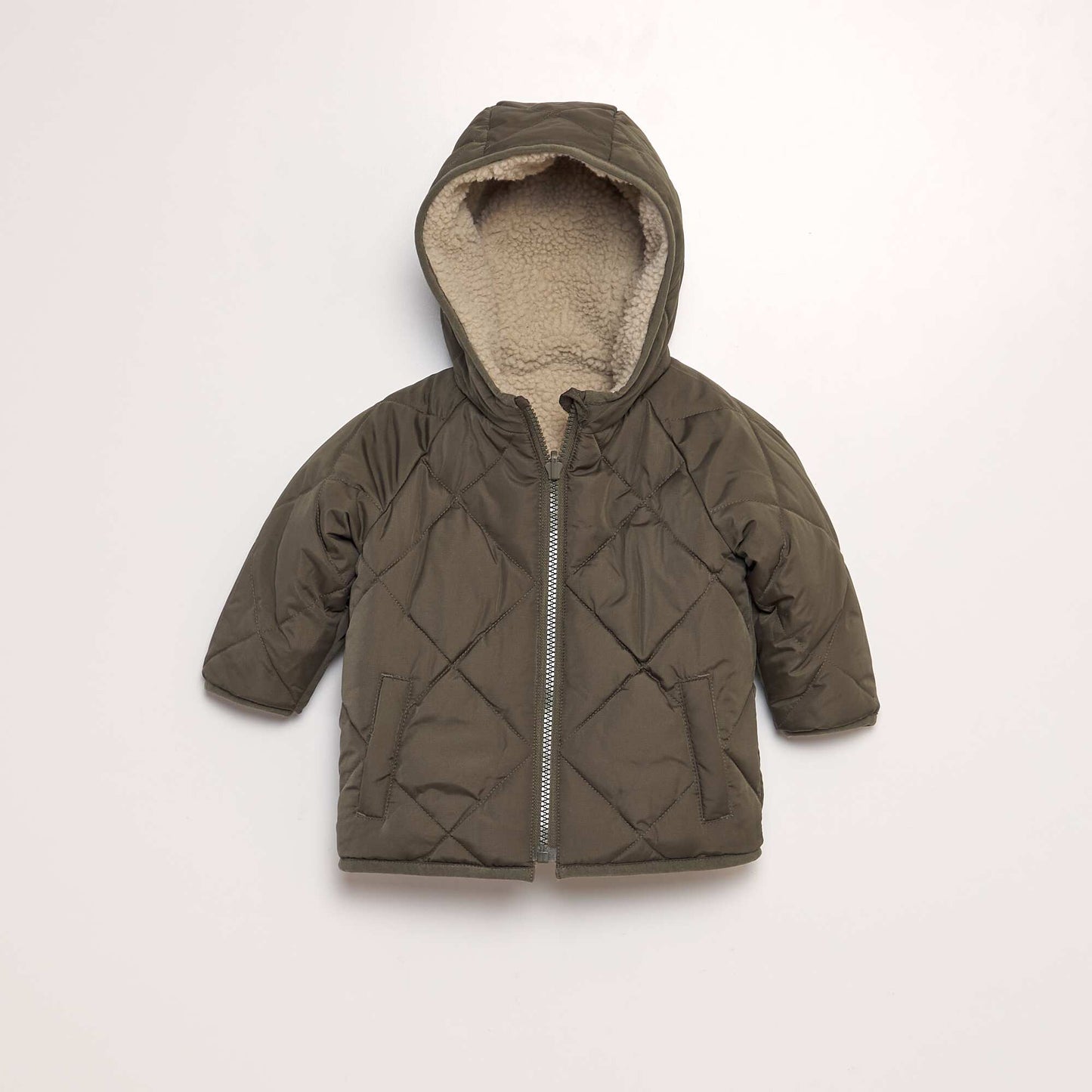 Blouson r versible capuche Kaki