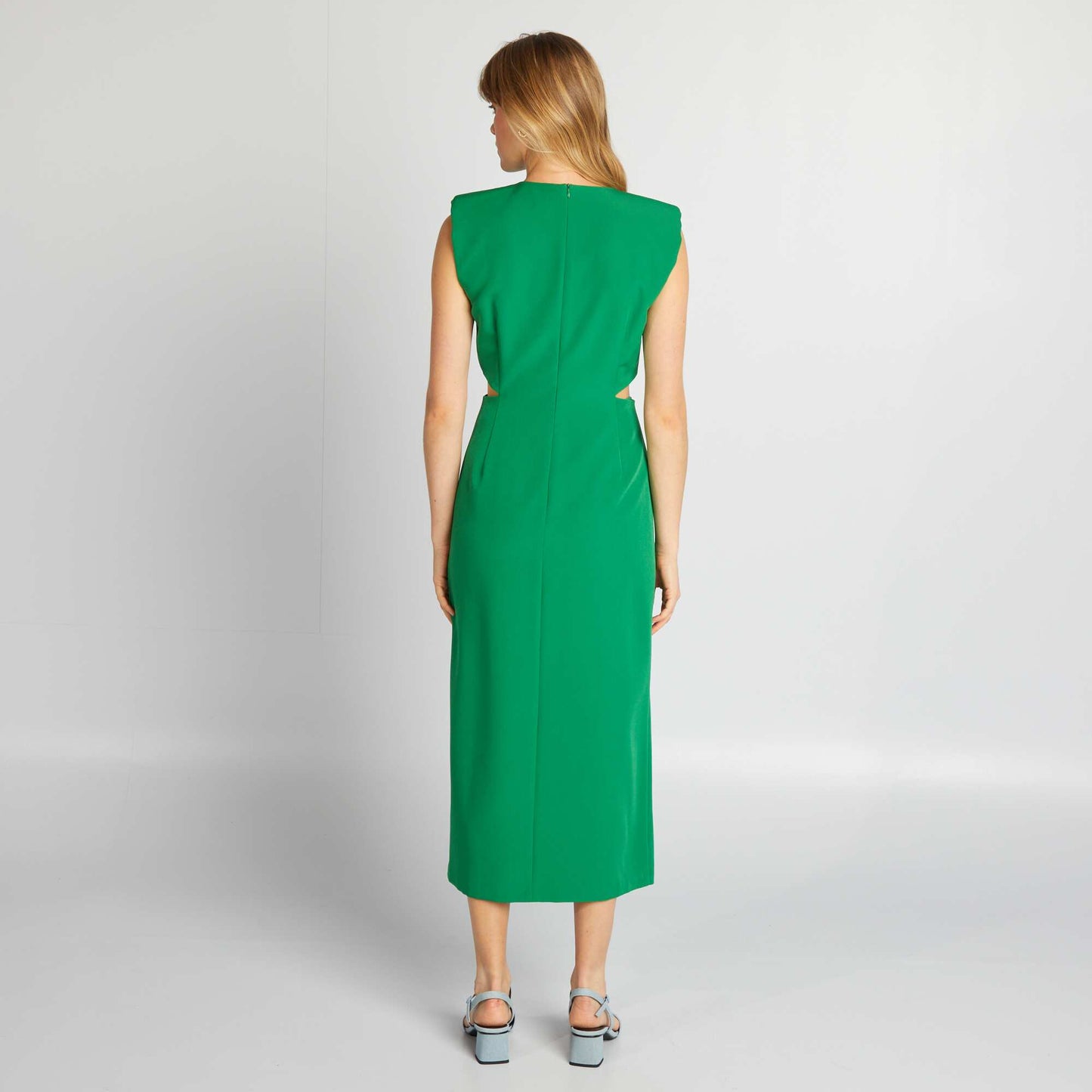 Robe longue ouvertures vert
