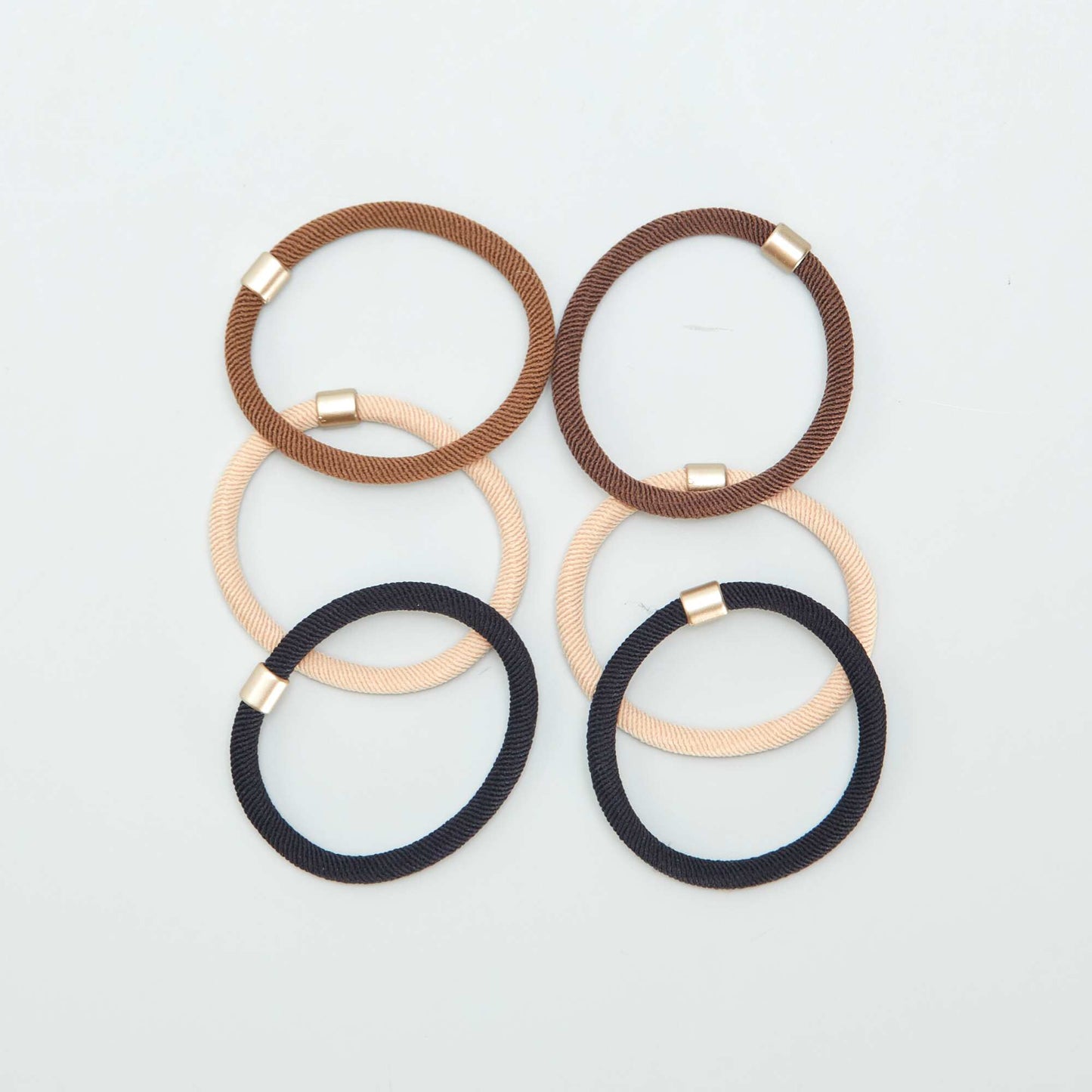 Lot de 6 lastiques beige