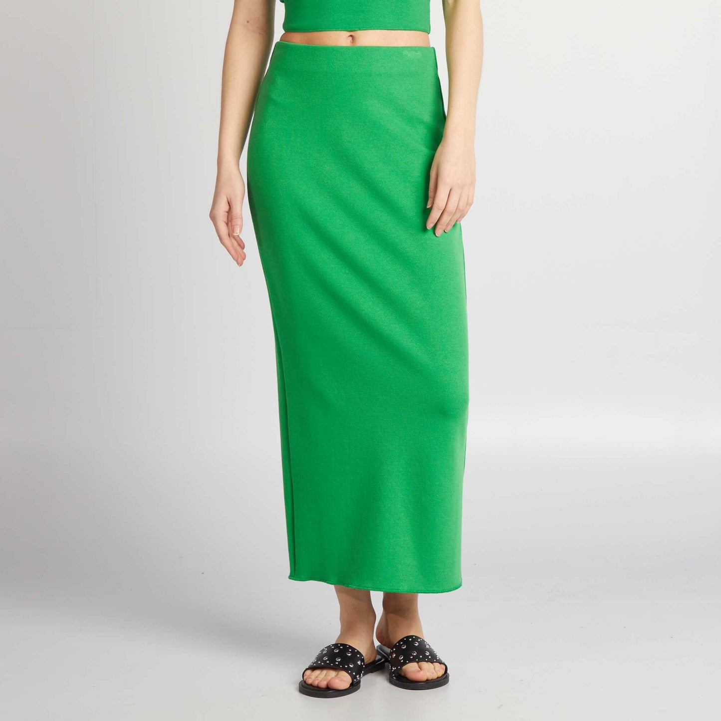 Jupe tube en maille Vert