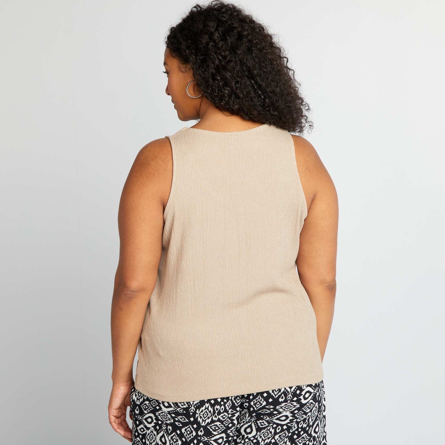 D bardeur large en maille gaufr e Taupe