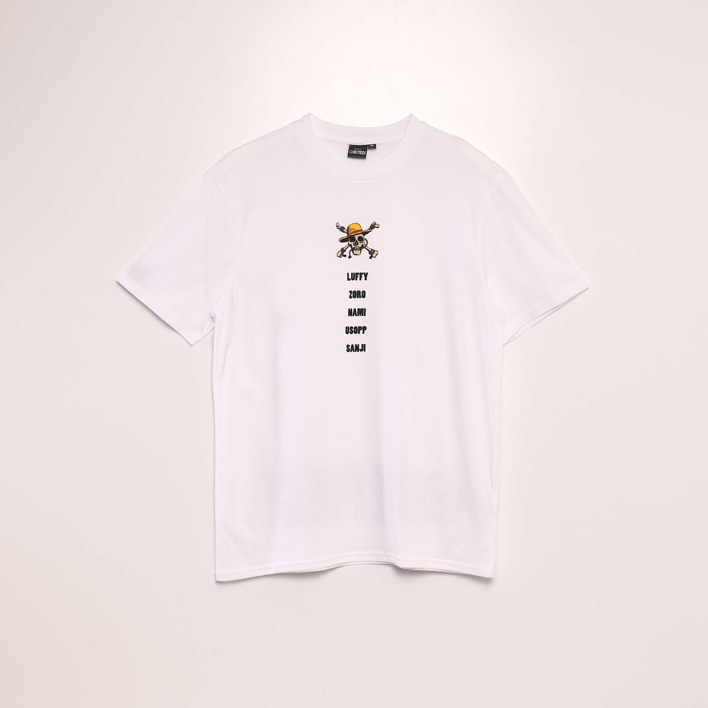 T-shirt 'One Piece' col rond blanc