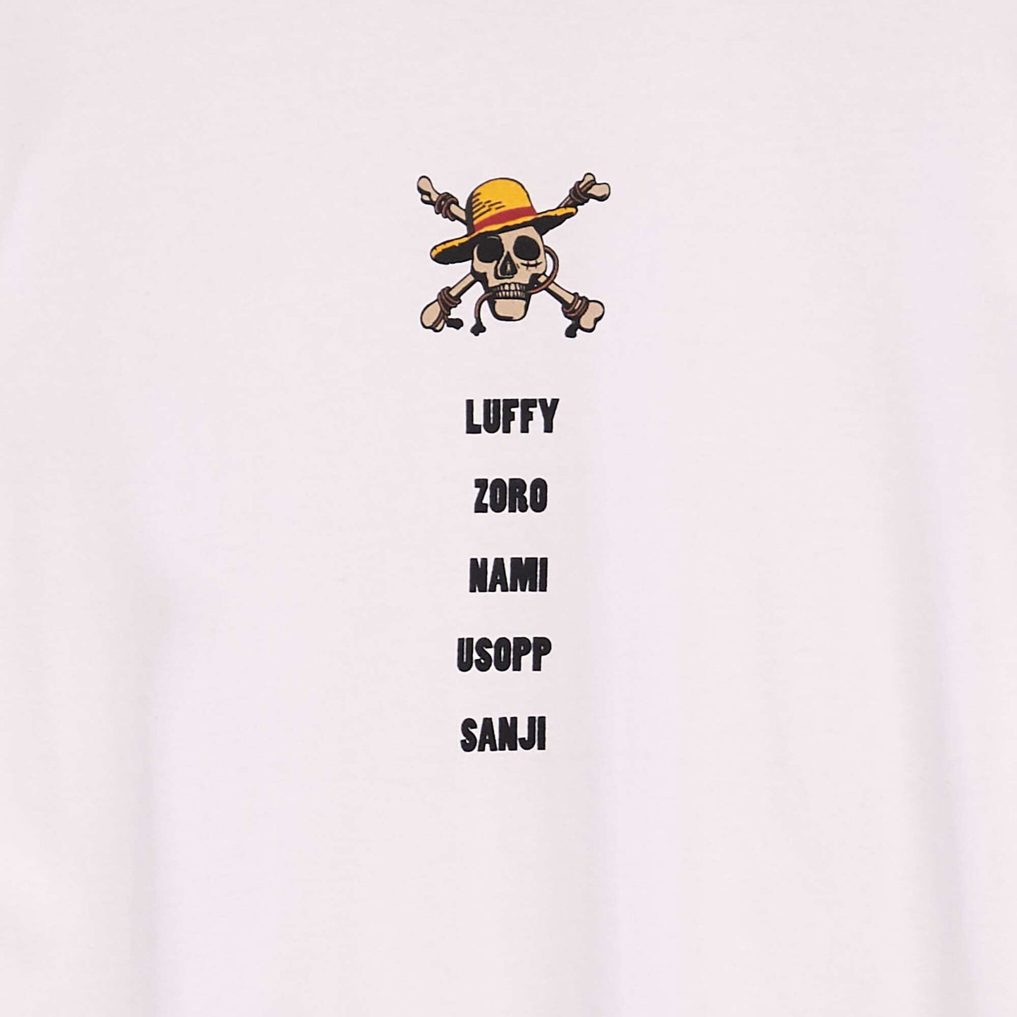 T-shirt 'One Piece' col rond blanc