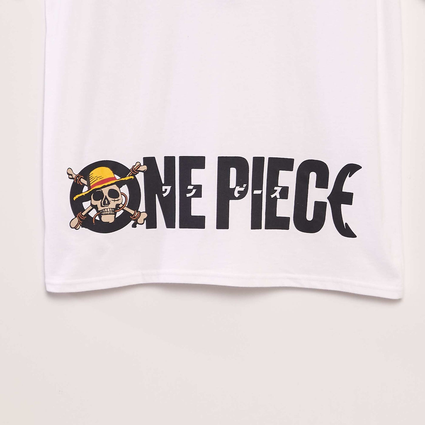 T-shirt 'One Piece' col rond blanc