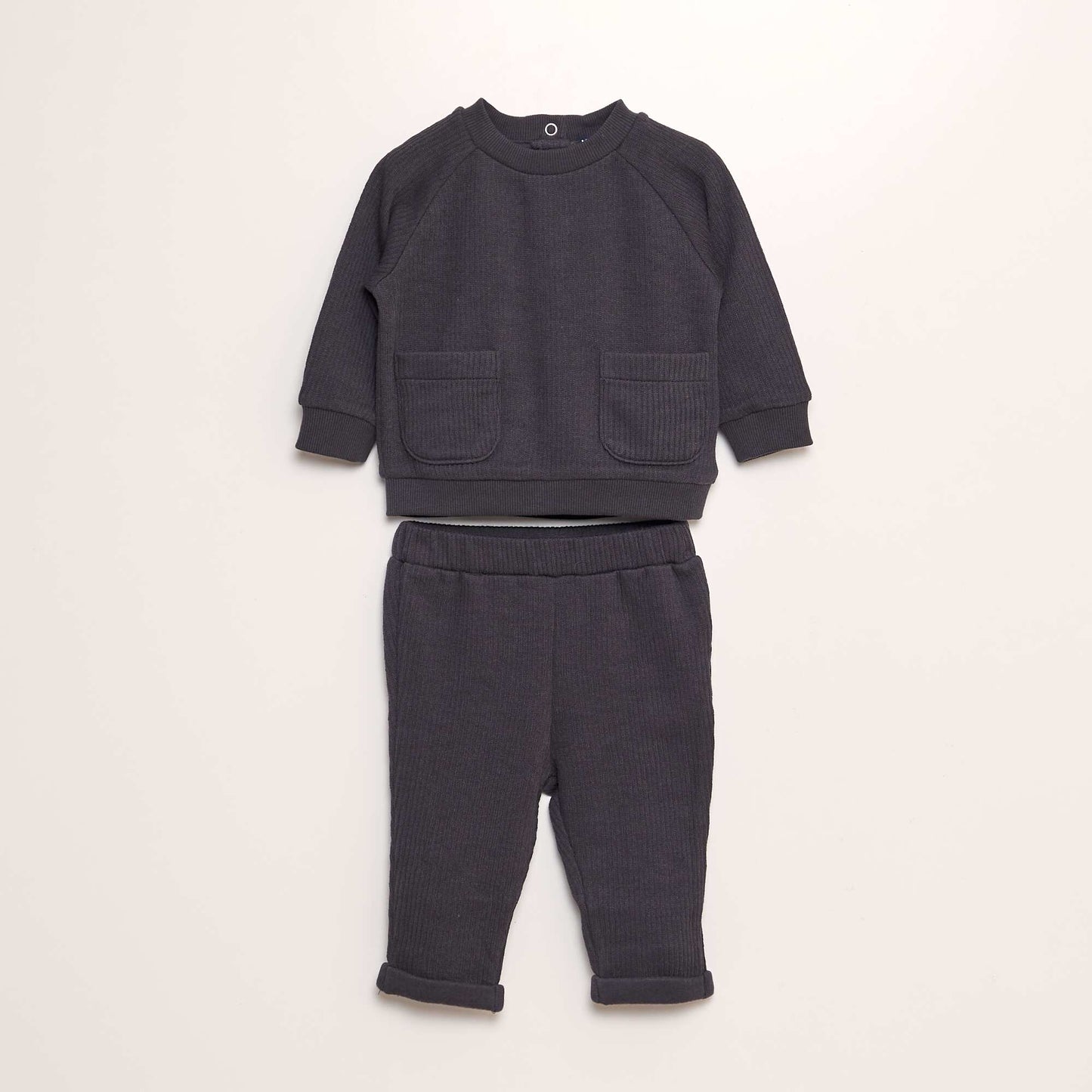 Ensemble en maille c tel e - 2 pi ces Noir