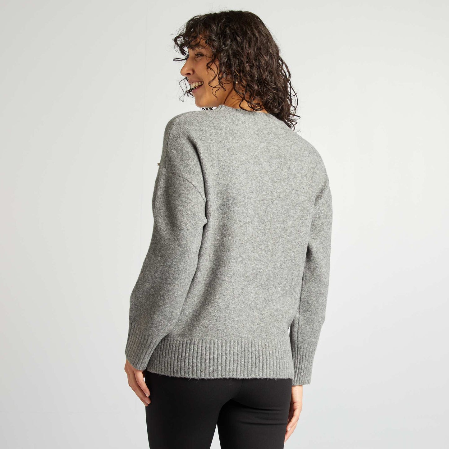 Pull de maternité avec perles Gris