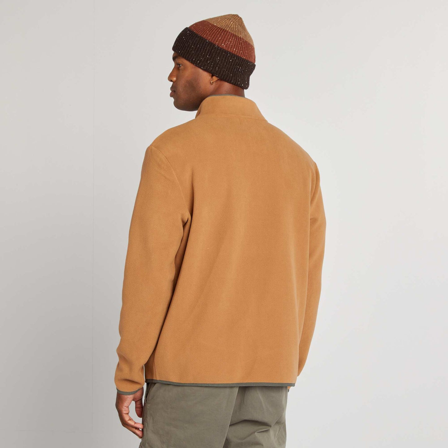 Veste en polaire col chemin Beige
