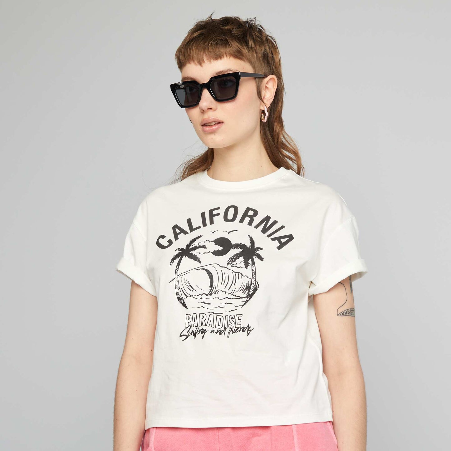 Tee-shirt oversize imprim Blanc