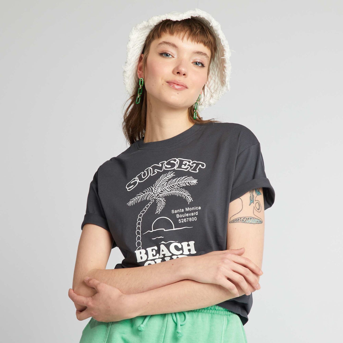Tee-shirt oversize imprim Noir