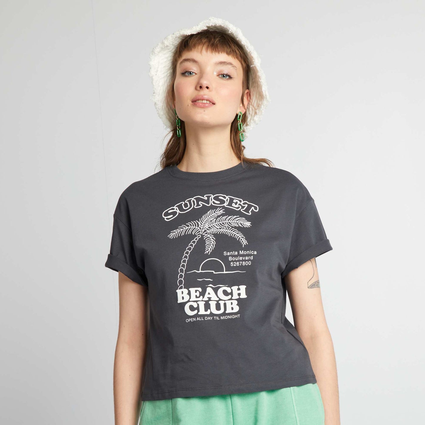 Tee-shirt oversize imprim Noir