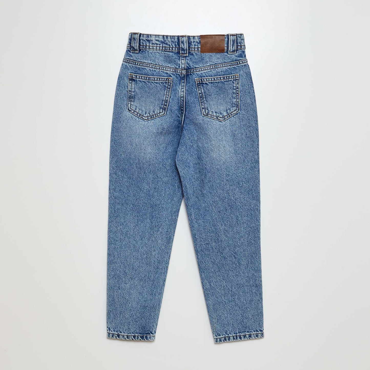 Jean mom avec perles fantaisies Bleu