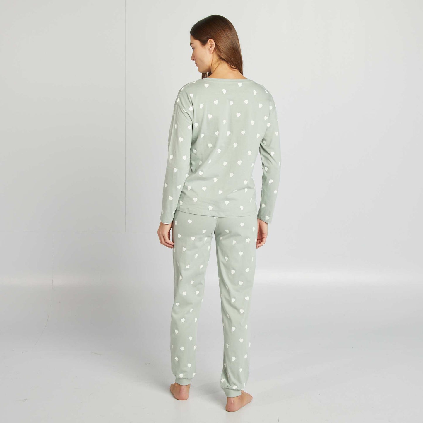 Ensemble pyjama tee-shirt + pantalon imprimé Vert