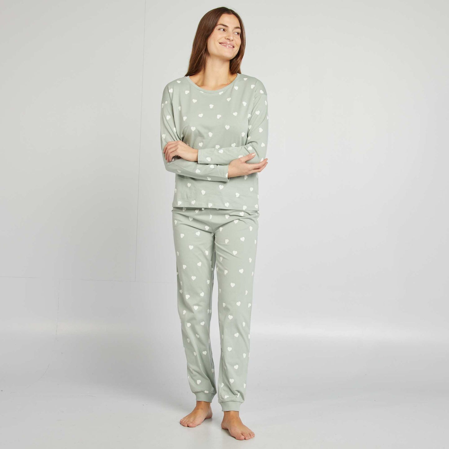 Ensemble pyjama tee-shirt + pantalon imprimé Vert