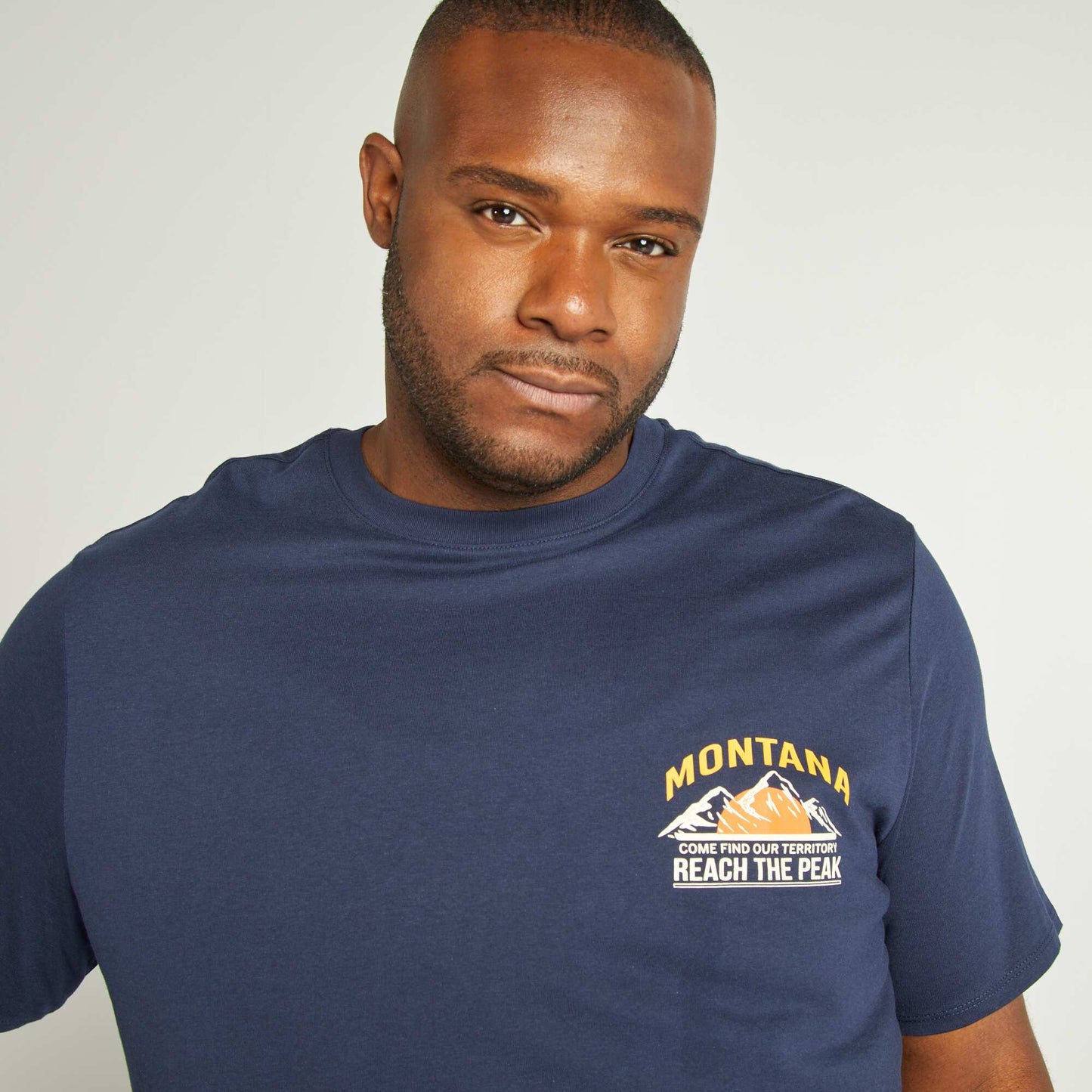 T-shirt en jersey col rond Bleu marine