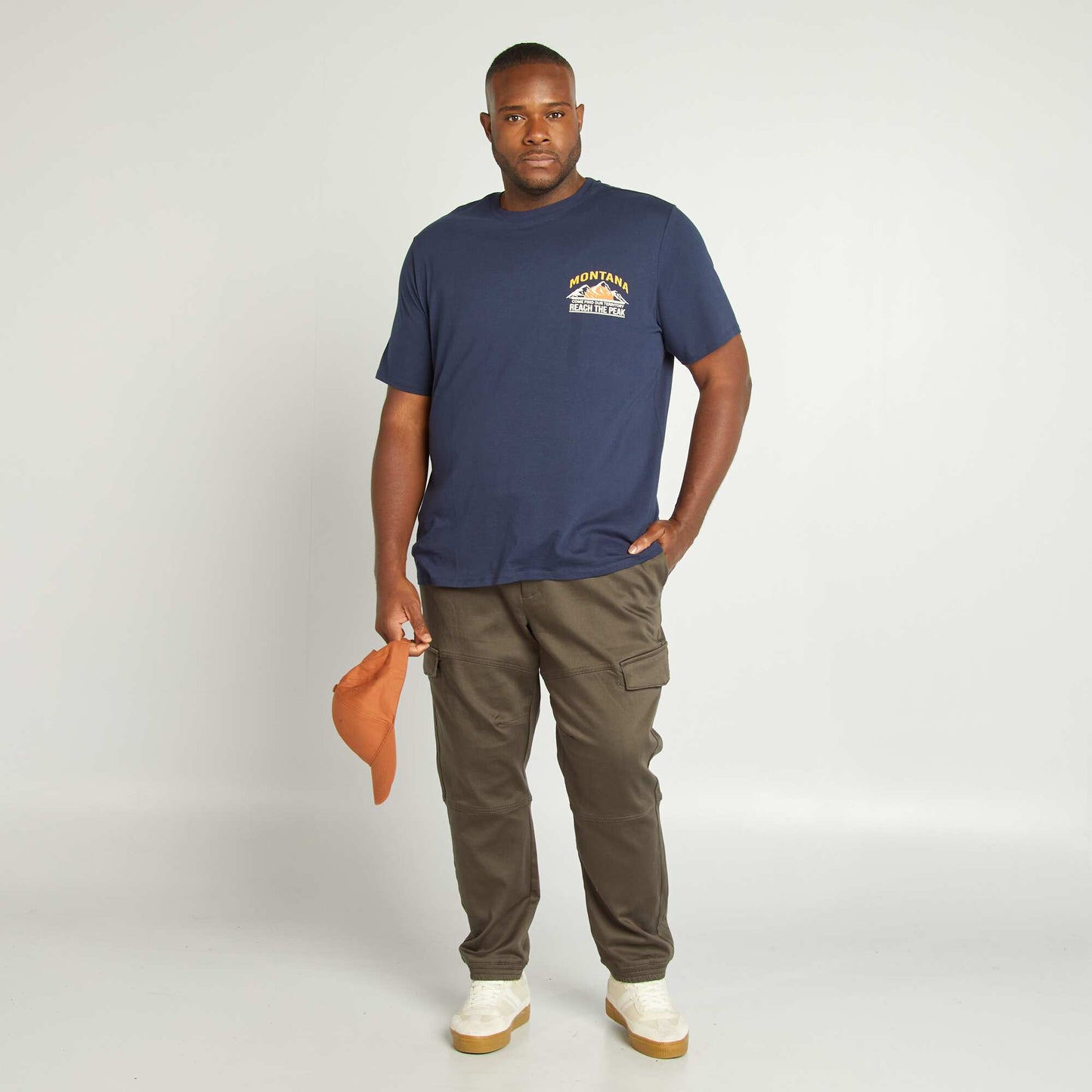 T-shirt en jersey col rond Bleu marine