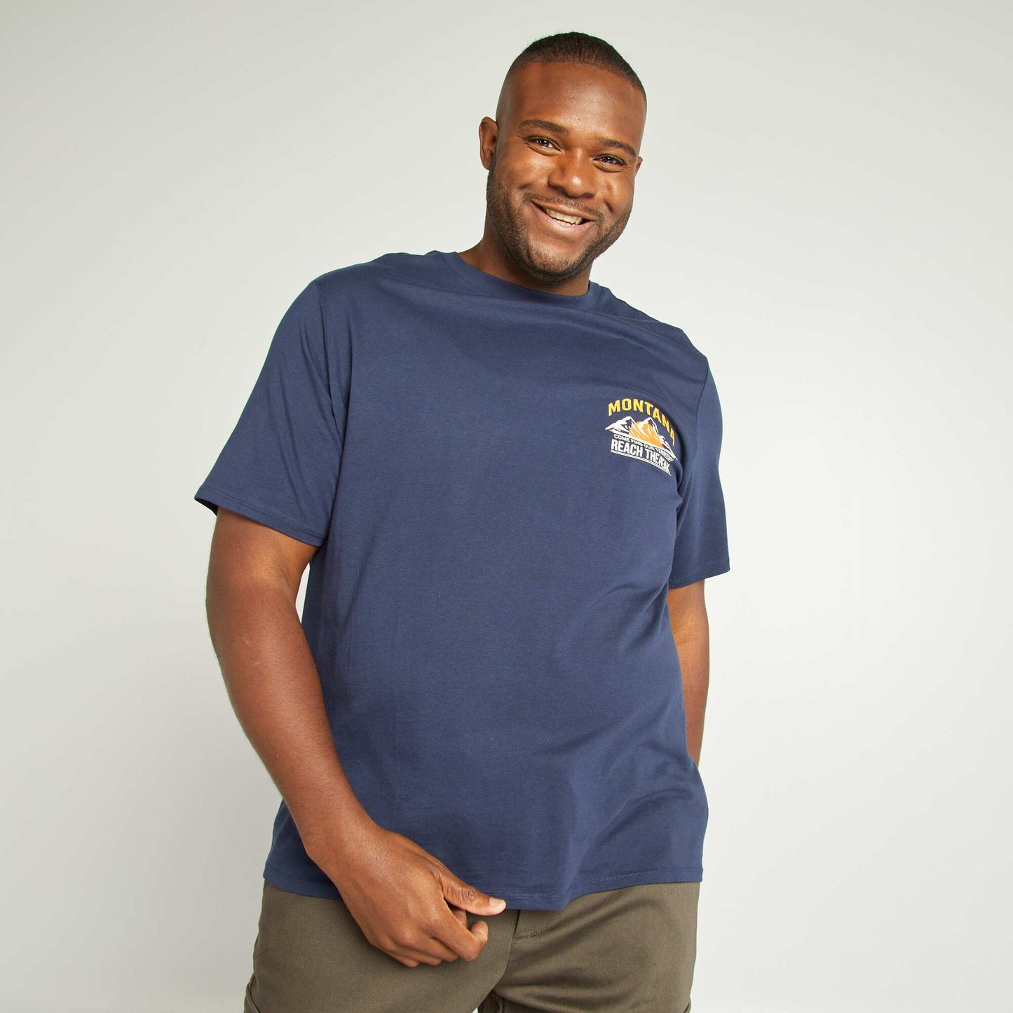 T-shirt en jersey col rond Bleu marine