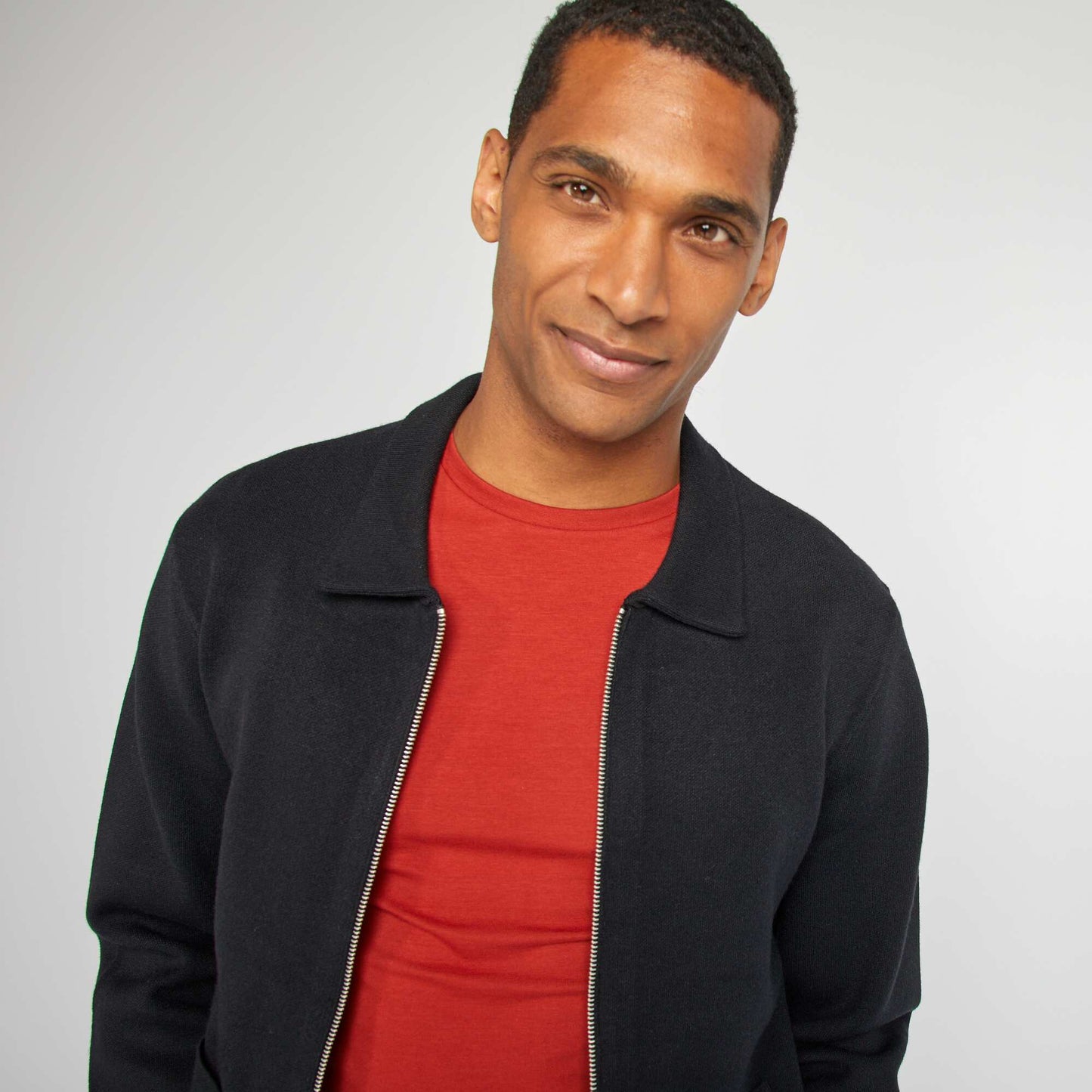 Gilet zippée col polo noir