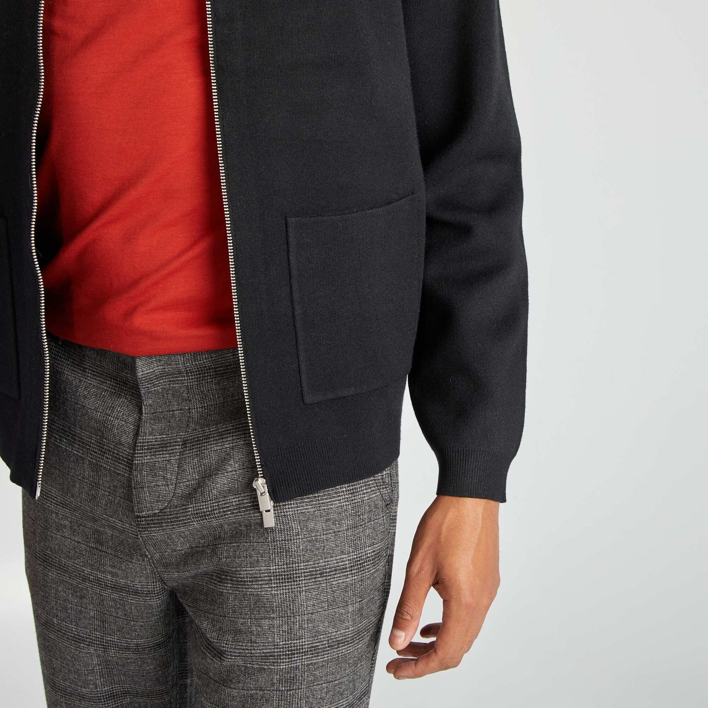 Gilet zippée col polo noir
