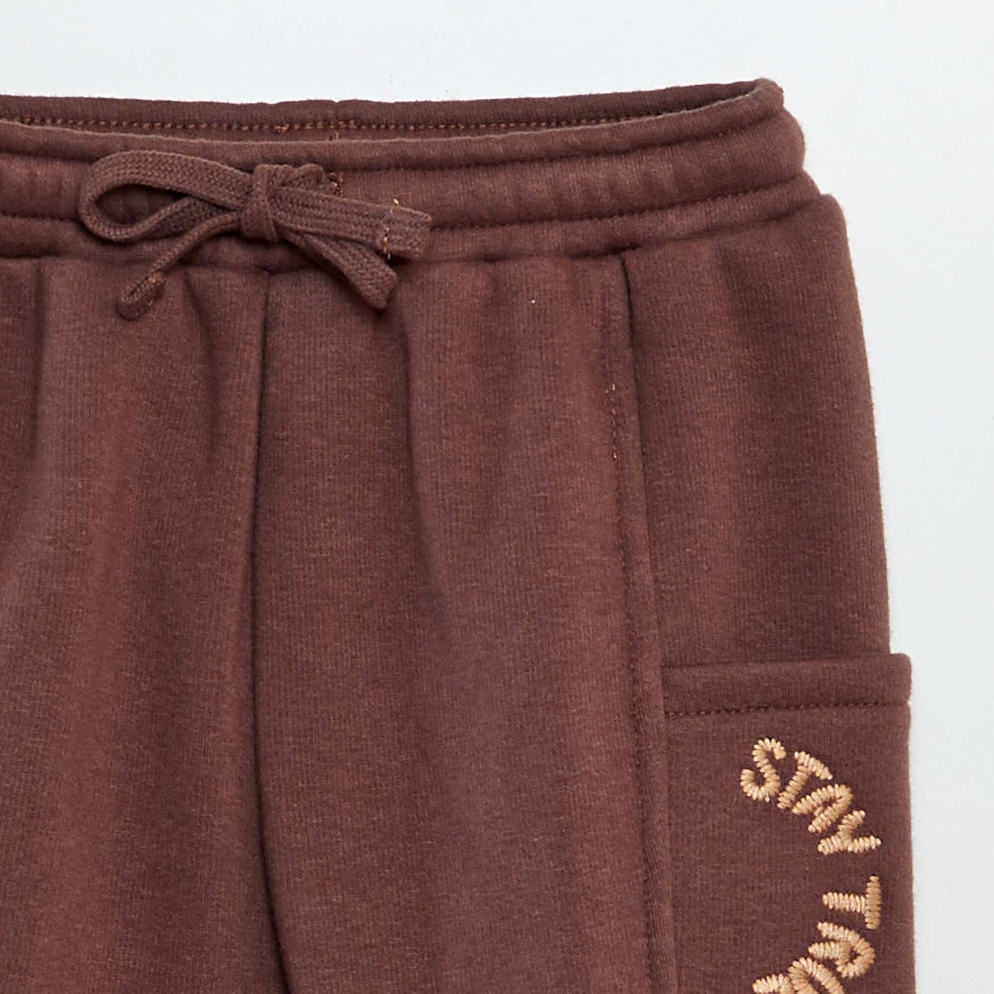 Pantalon jogging avec 2 poches plaqu es Marron