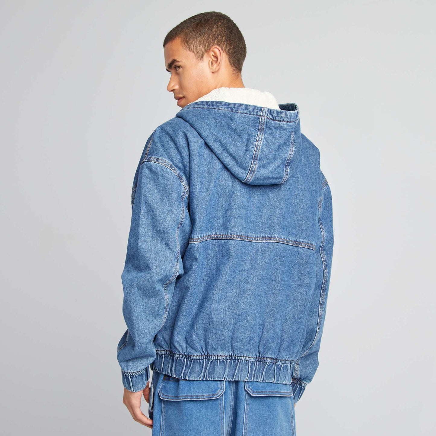 Blouson en jean avec int rieur sherpa Stone