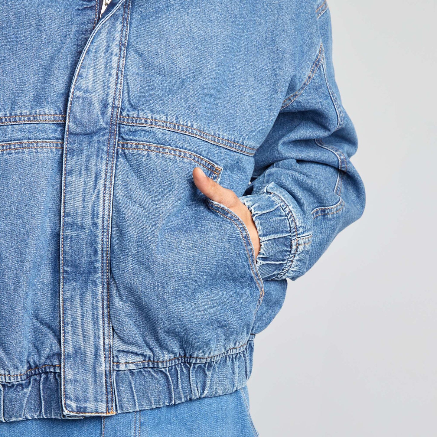 Blouson en jean avec int rieur sherpa Stone