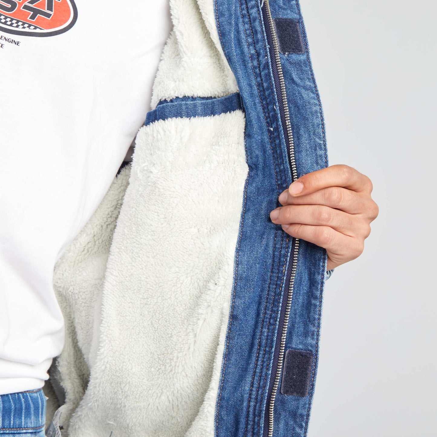 Blouson en jean avec int rieur sherpa Stone