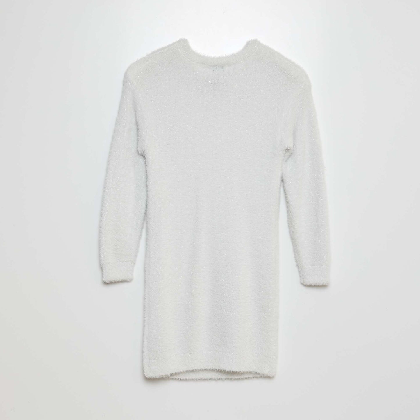 Robe pull en maille poilue Gris