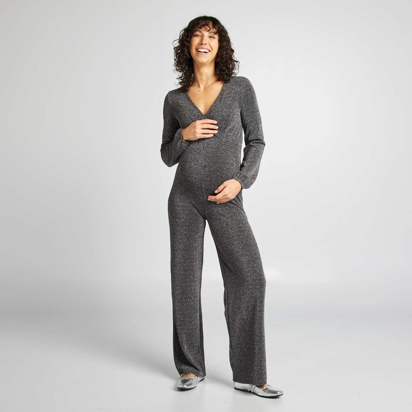 Combi pantalon de fête maternité Gris