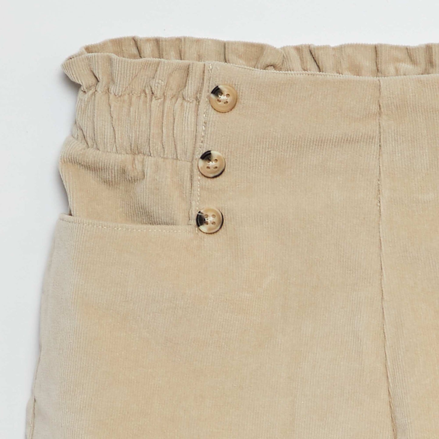 Short en velours côtelé BEIGE