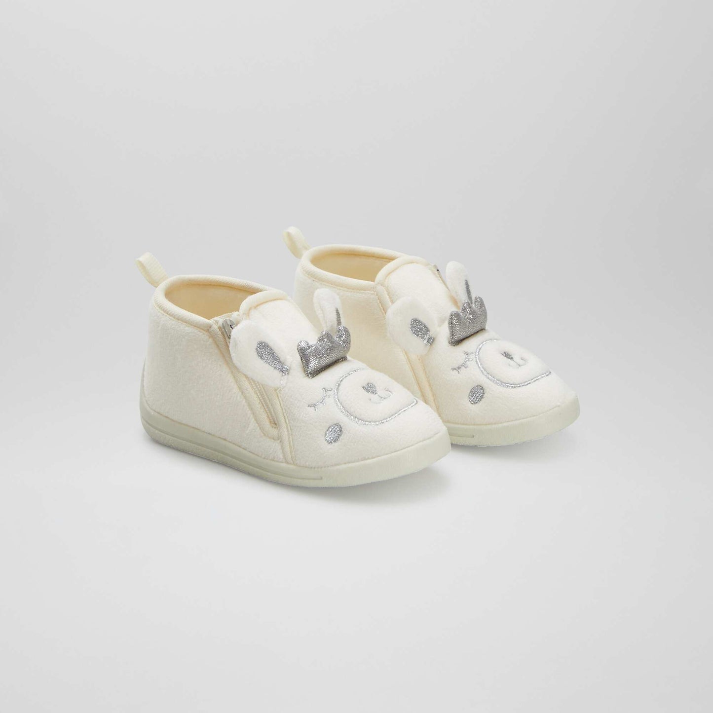 Chausson bottillons 'ours' blanc