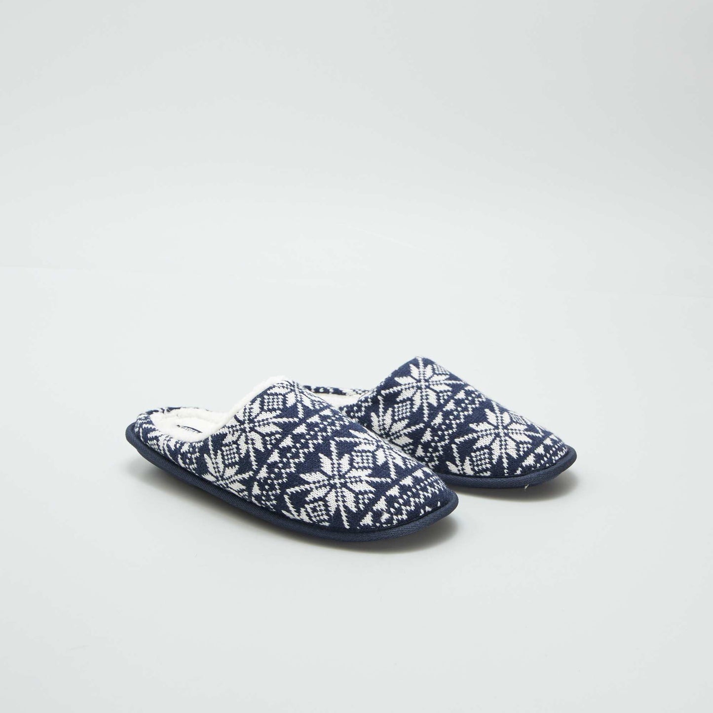 Chaussons mules de Noël Bleu