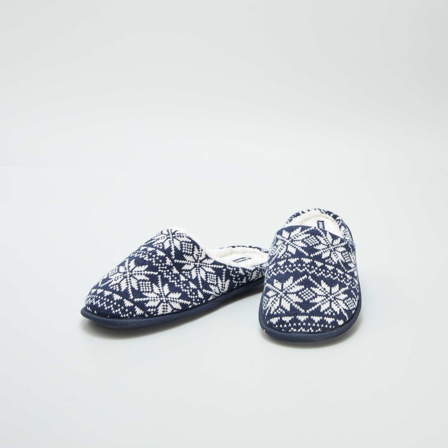 Chaussons mules de Noël Bleu