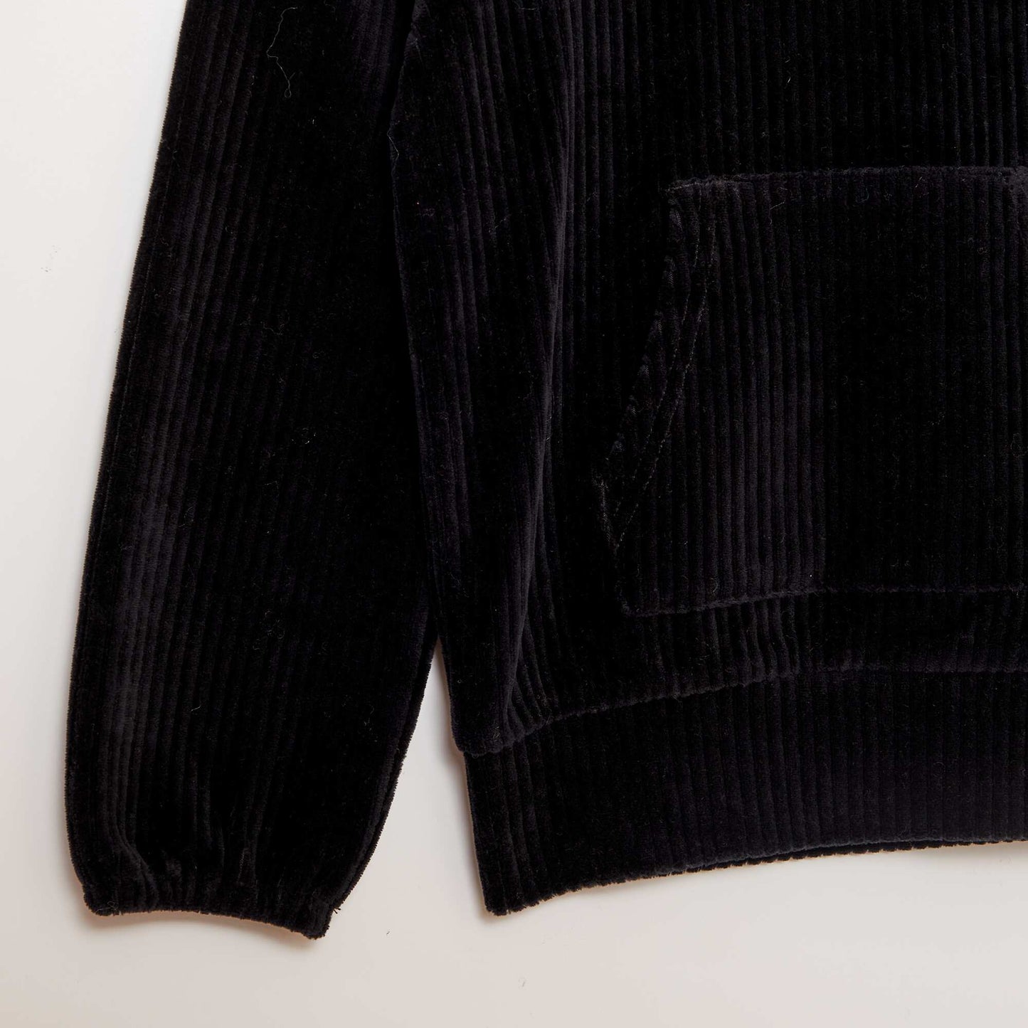 Sweat capuche en velours c tel noir