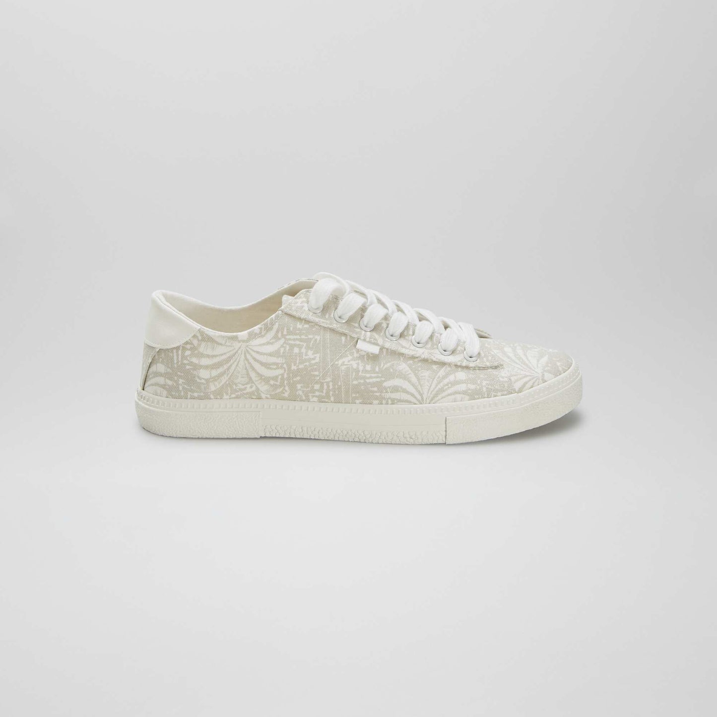 Baskets basses en toile imprimée Beige
