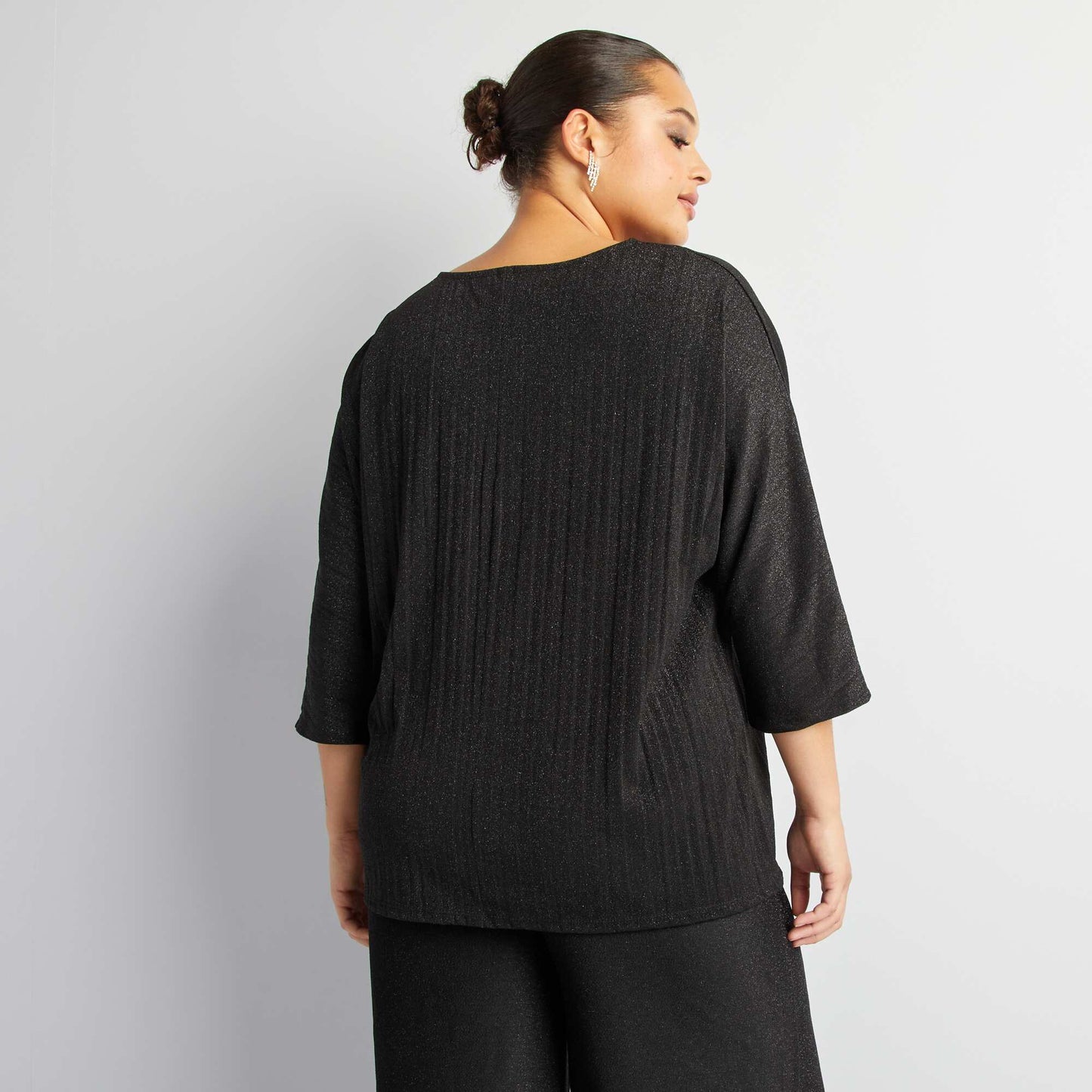 T-shirt manches courtes paillet Gris