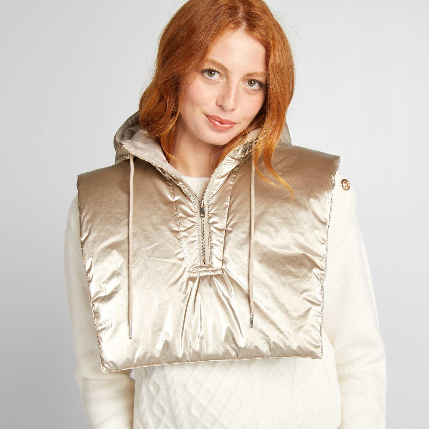 Doudoune plastron effet m tallis Beige