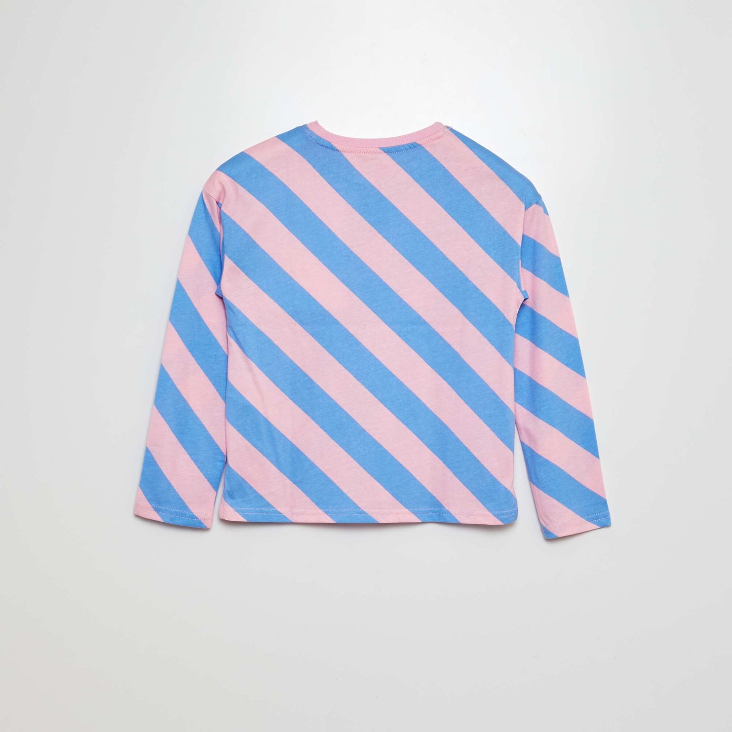 T-shirt manches longues imprimé 'cœur' Rose/bleu