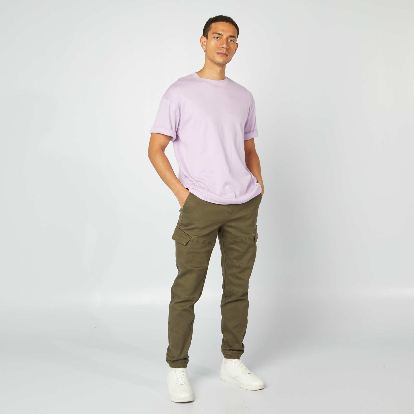 Pantalon multipoches uni KAKI