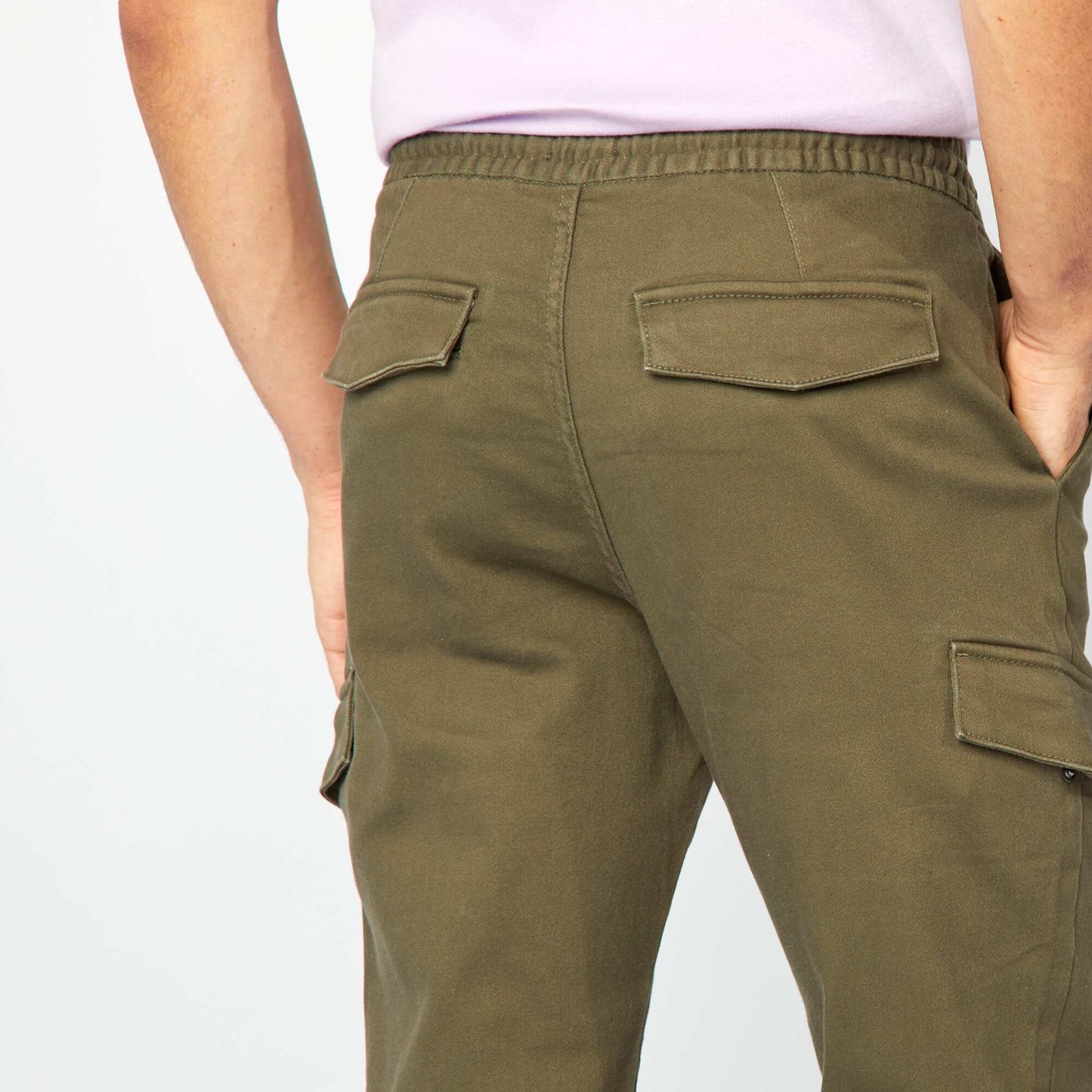 Pantalon multipoches uni KAKI