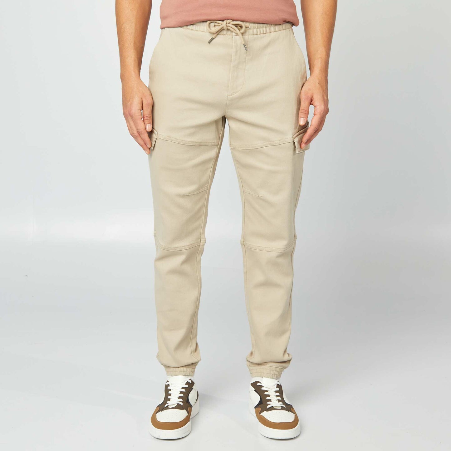 Pantalon multipoches uni BEIGE