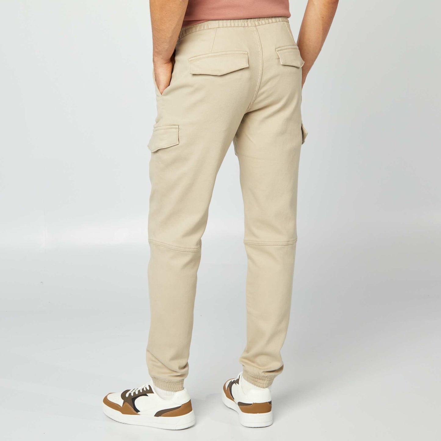 Pantalon multipoches uni BEIGE