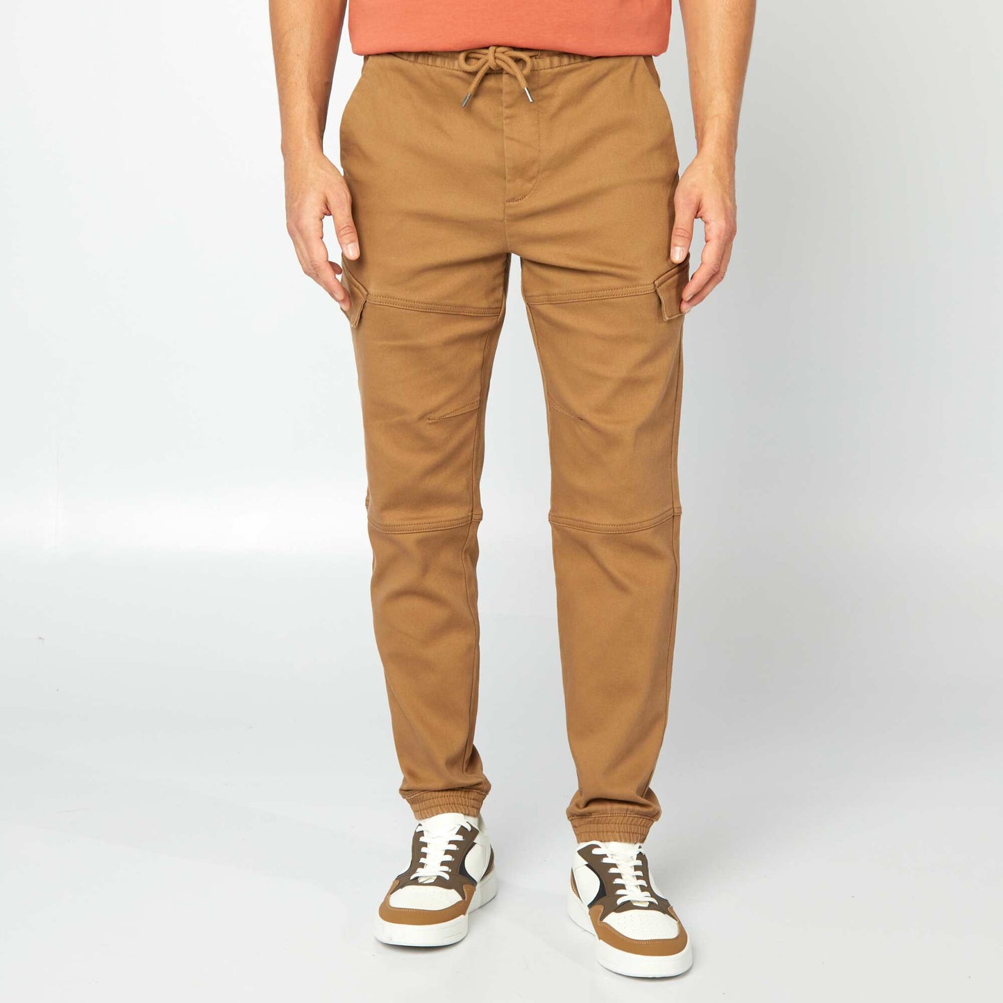 Pantalon multipoches uni MARRON