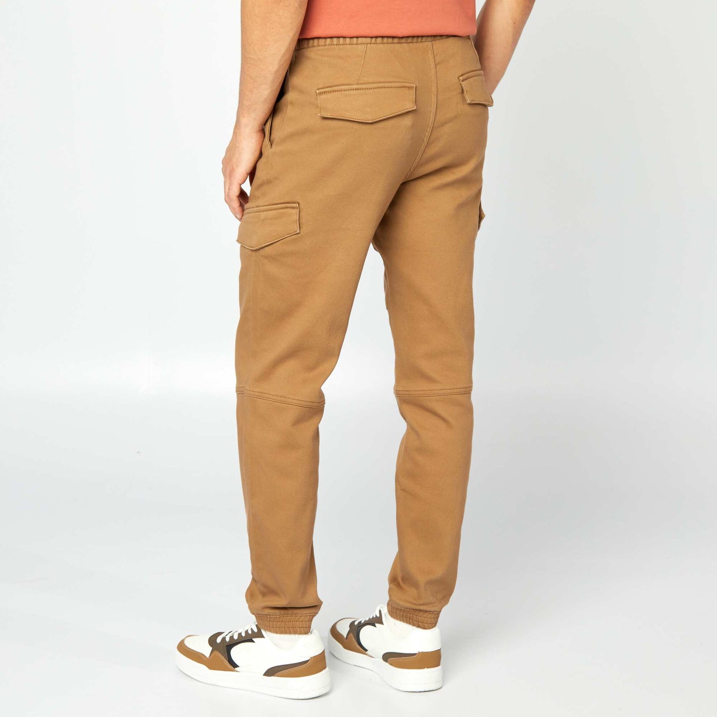 Pantalon multipoches uni MARRON