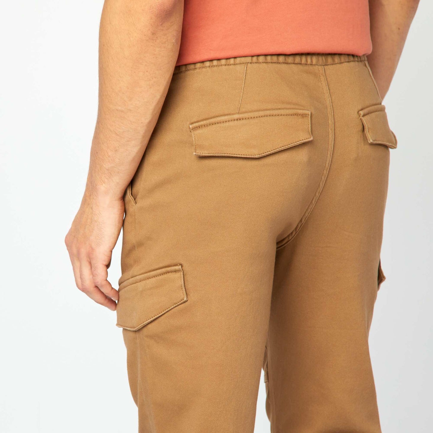 Pantalon multipoches uni MARRON