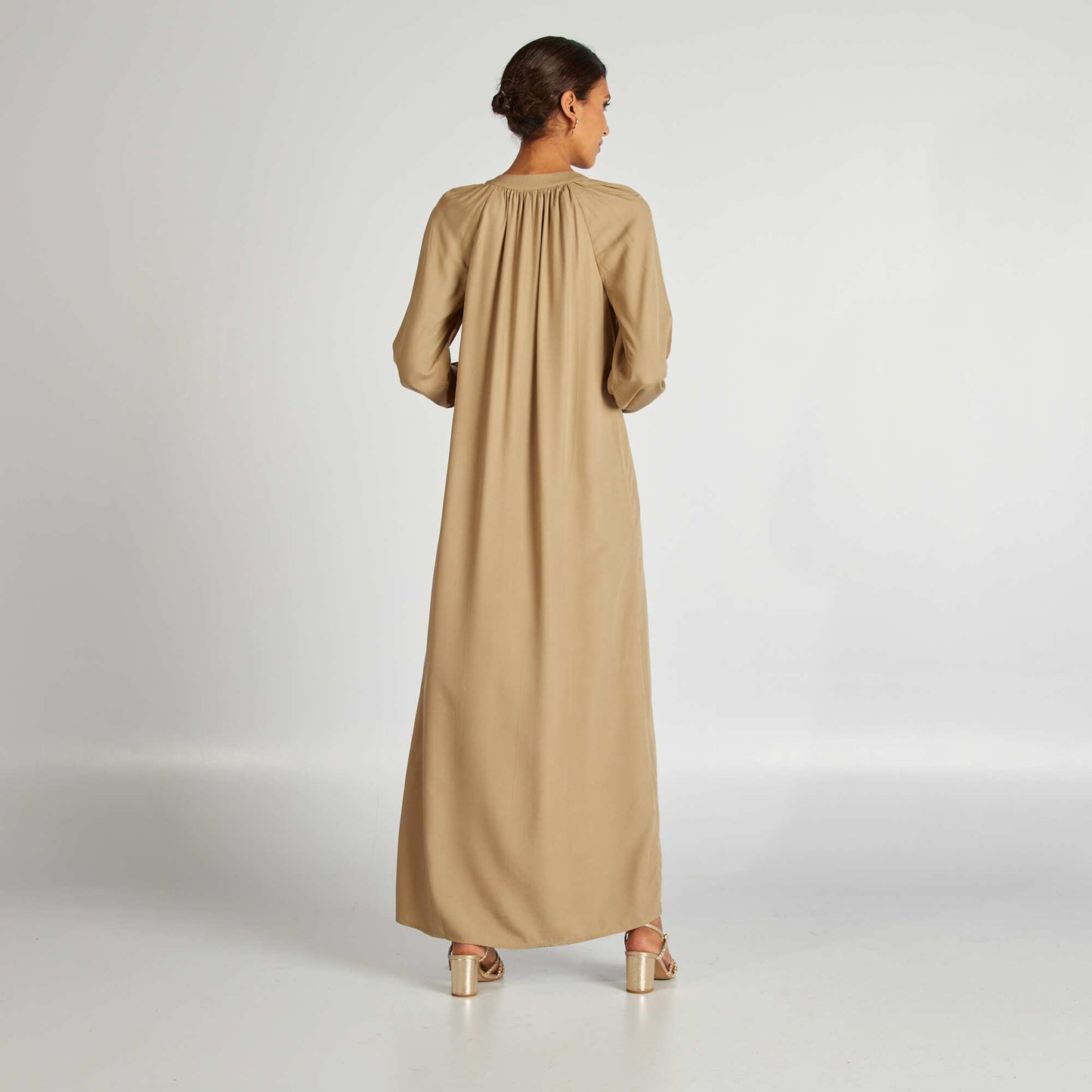 Robe longue unie Kaki