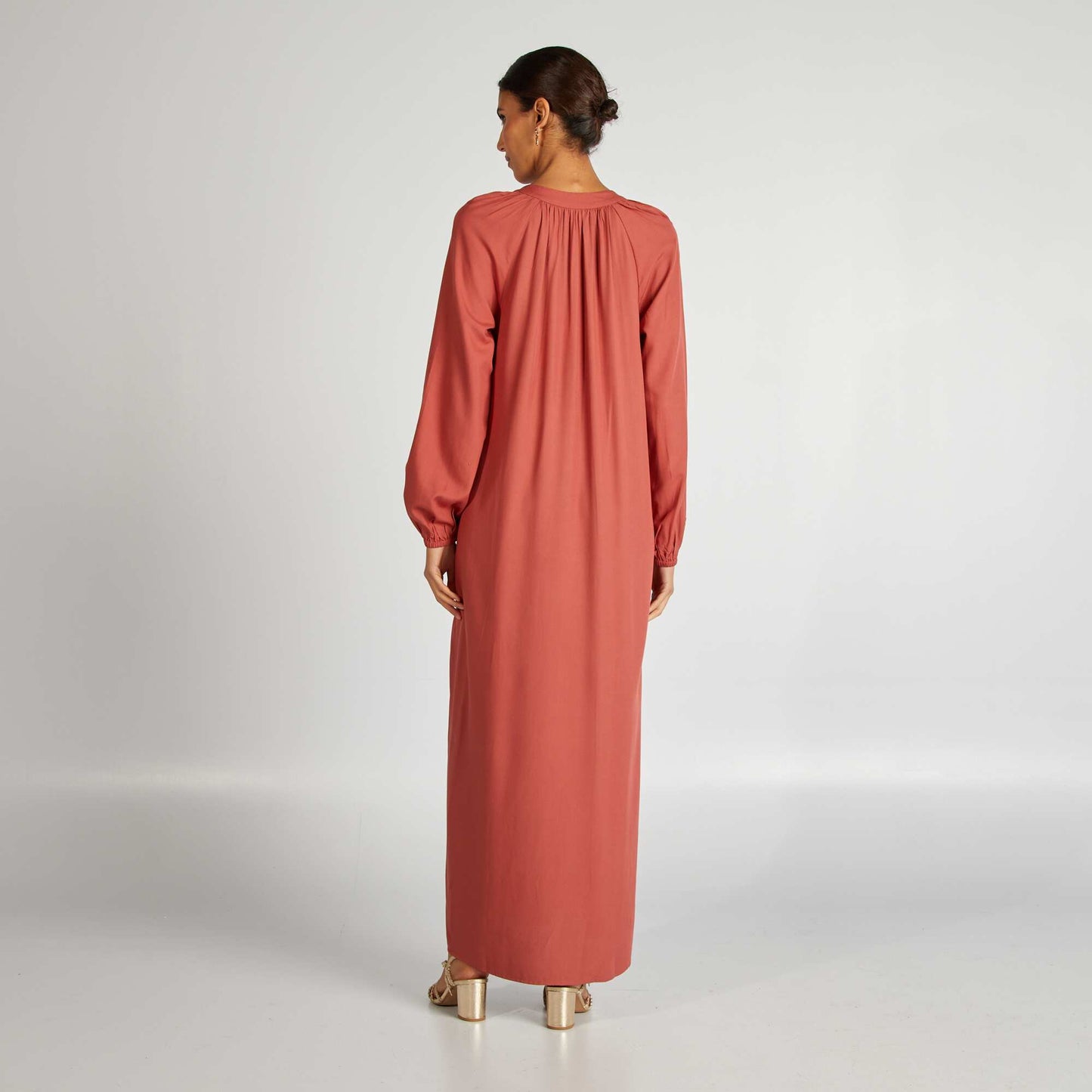 Robe longue unie Rouge