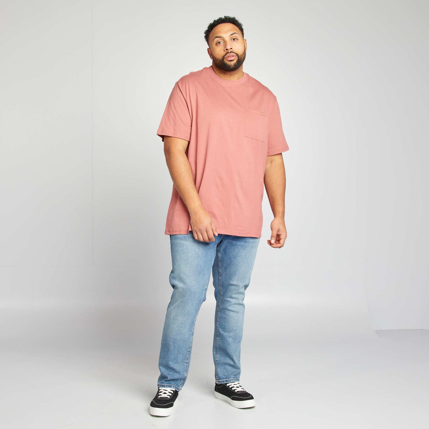 T-shirt manches courtes avec poche poitrine ROSE
